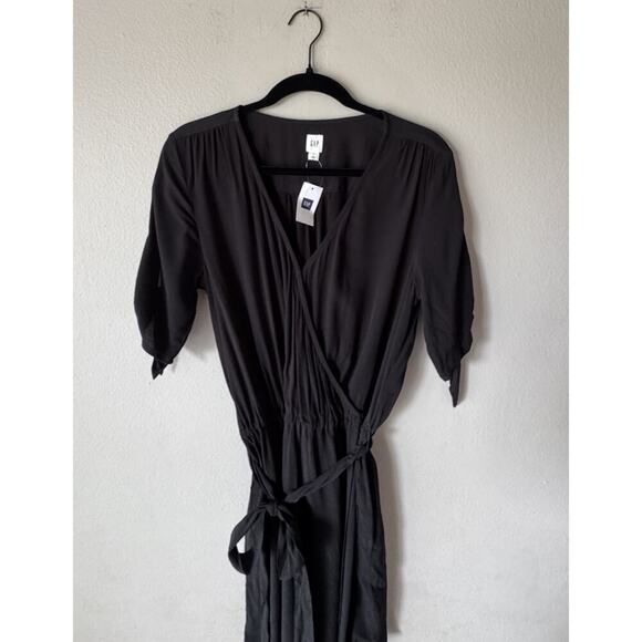 Gap Women’s Size Small Faux Wrap Tie Sleeve Dress V Neck Belted Vacation Coastal - Picture 1 of 6